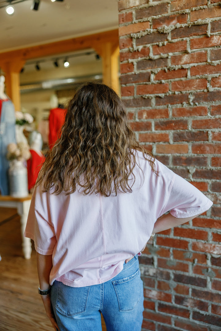 Millie Pocket Tee - Cotton Pink