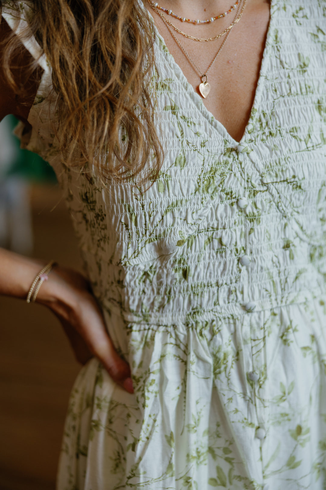 Holly Midi Dress - Light Olive