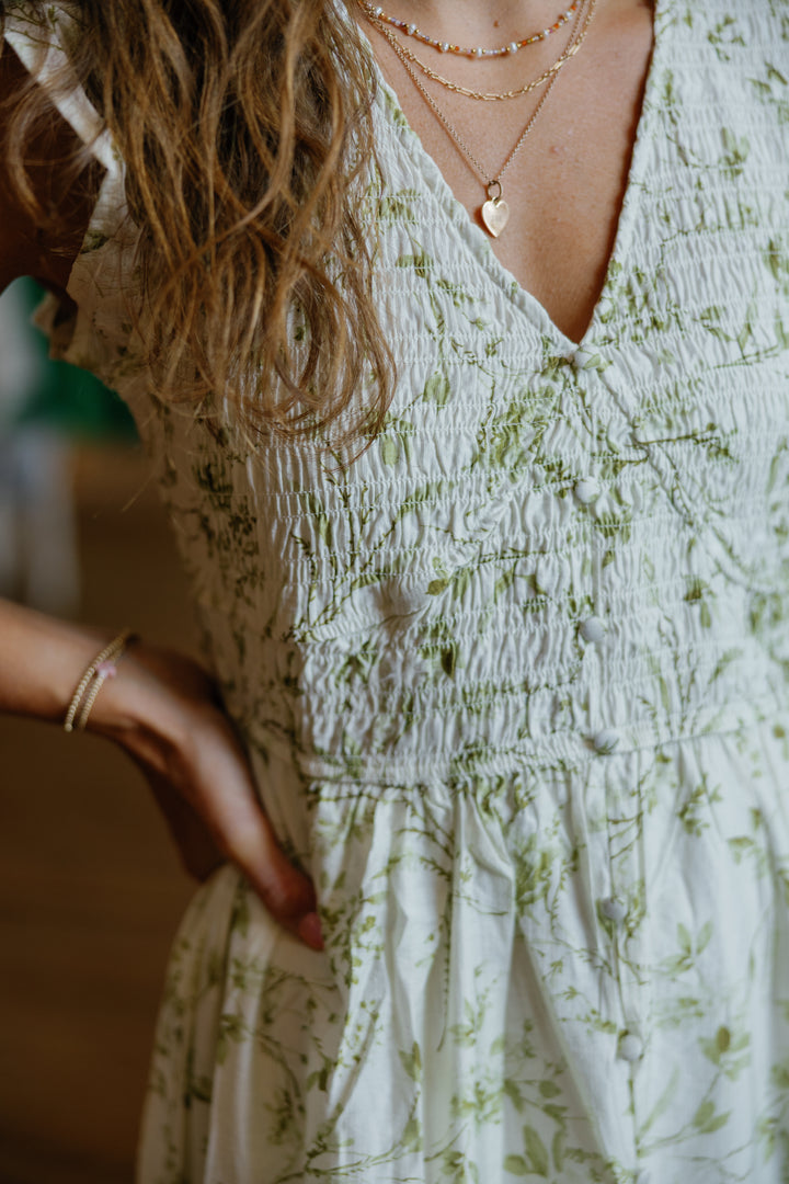 Holly Midi Dress - Light Olive