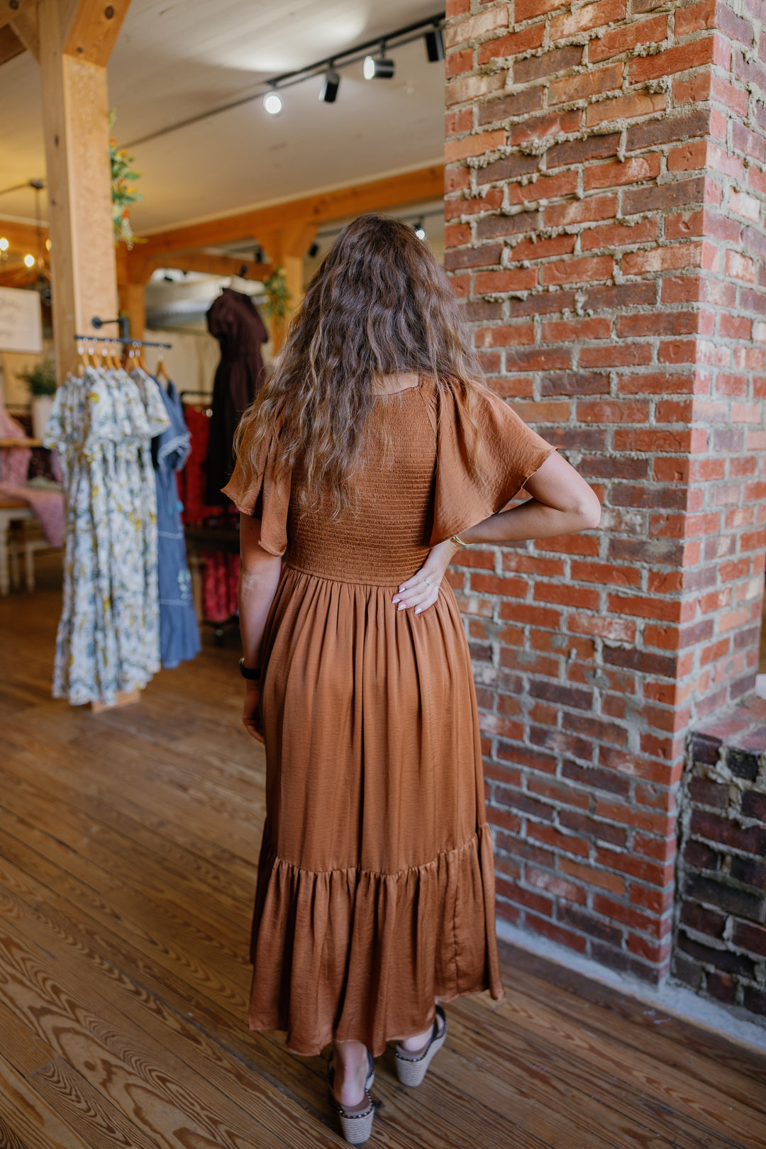 Sierra Midi Dress - Sepia