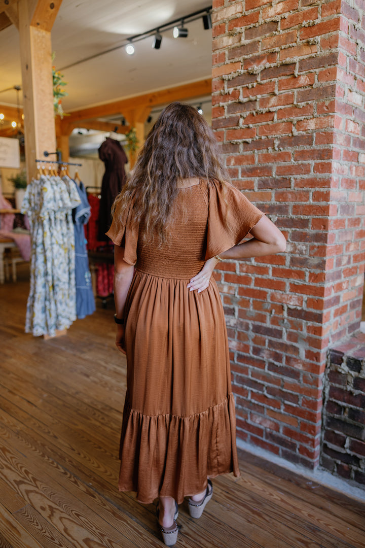 Sierra Midi Dress - Sepia