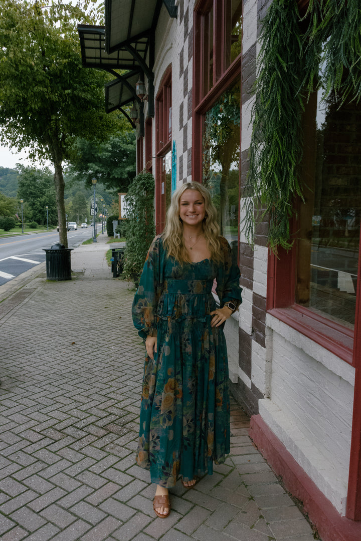 Kelsie Midi Dress - Pine Green