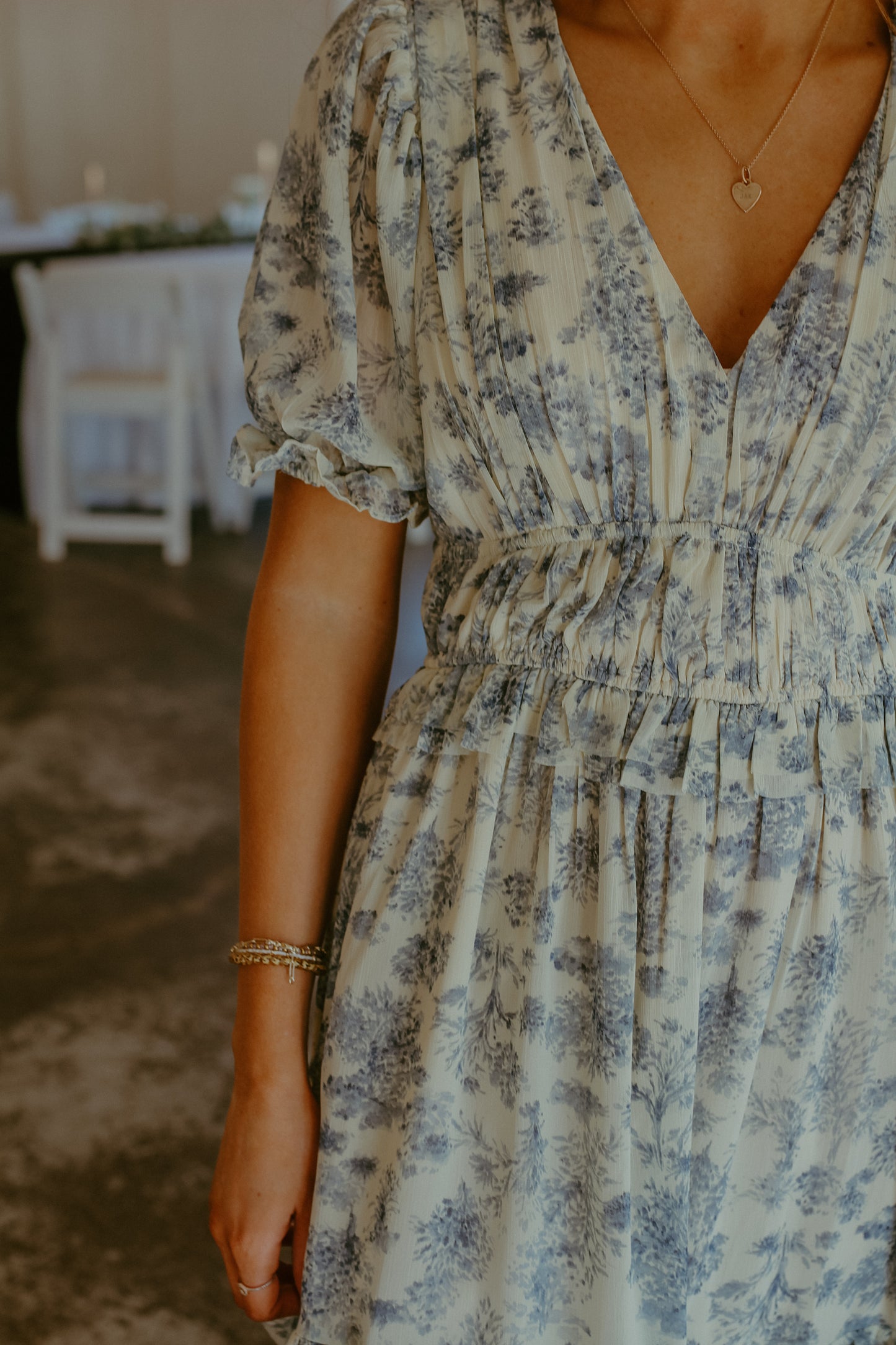 Blue Paysage Midi Dress