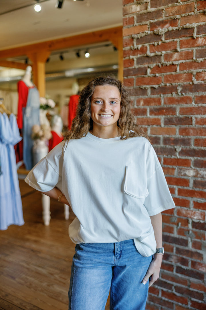 Millie Pocket Tee - White