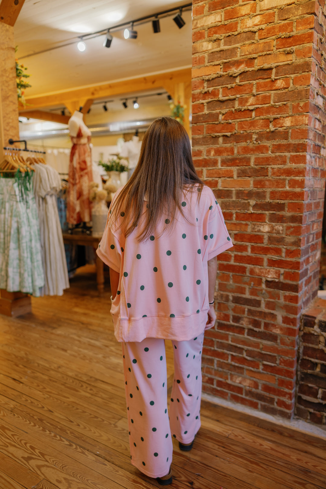 Perfect Polka Dot Set (Pants Only) - Pink/Green