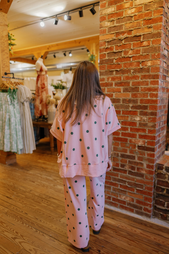 Perfect Polka Dot Set (Pants Only) - Pink/Green
