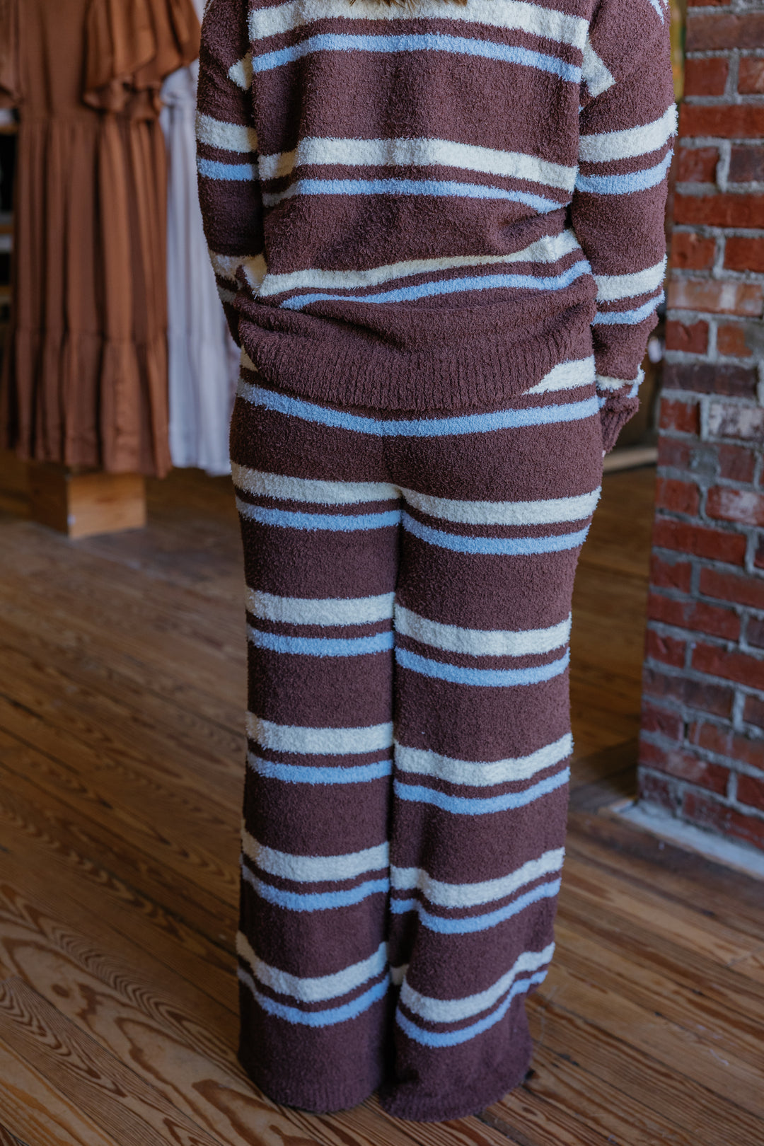 Cozy Striped Wide Leg Pants