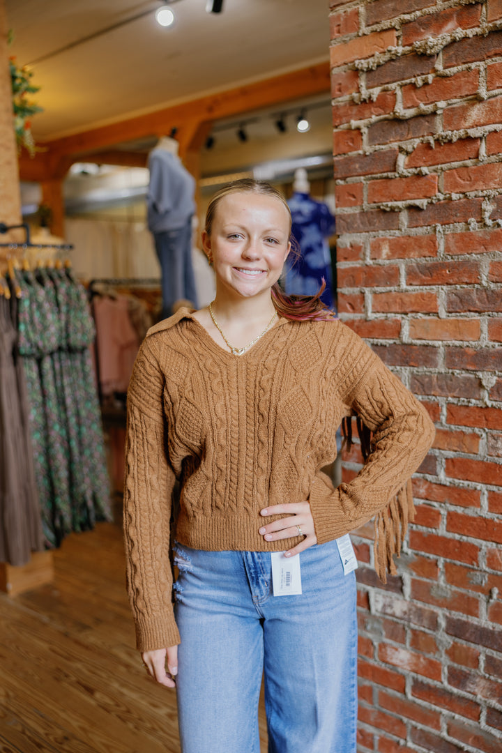 Forever Fringe Top - Caramel