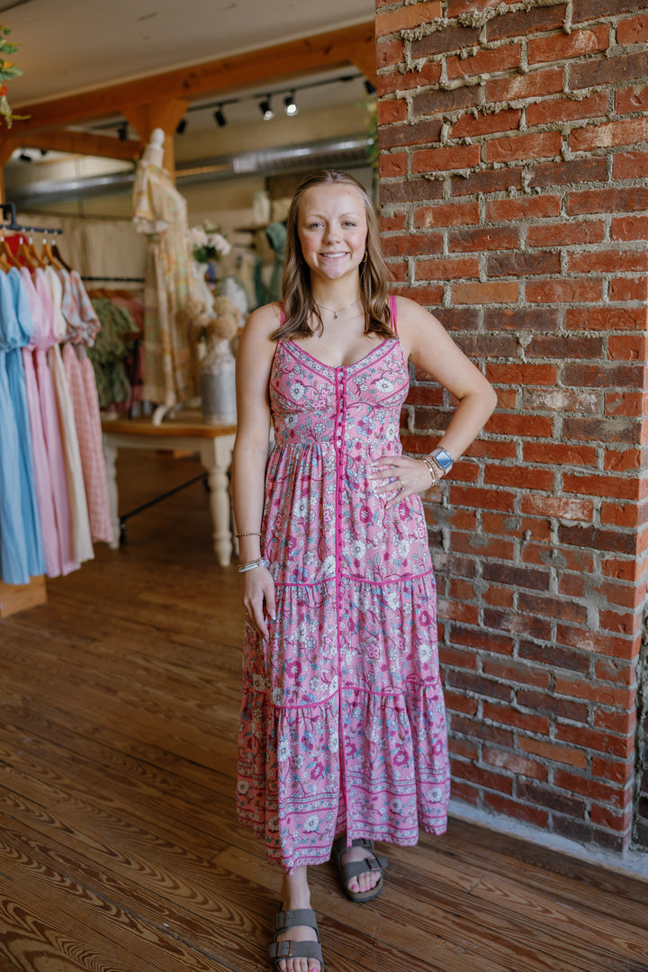 Maggie Midi Dress - Pink
