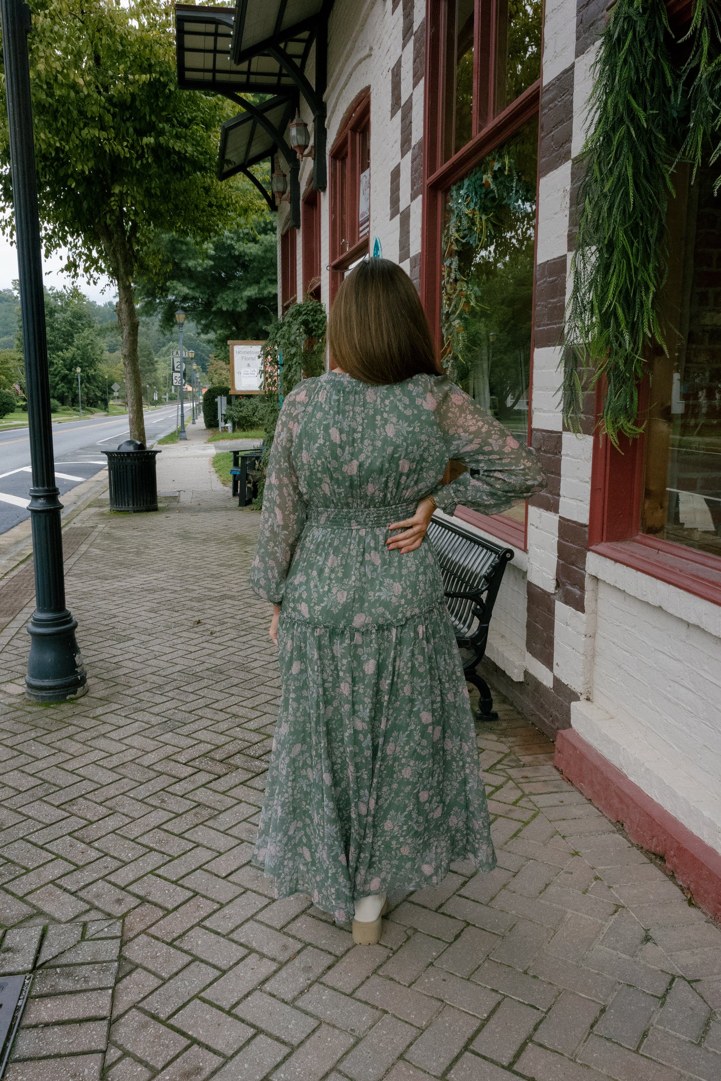 Rebecca Midi Dress - Dried Eucalyptus