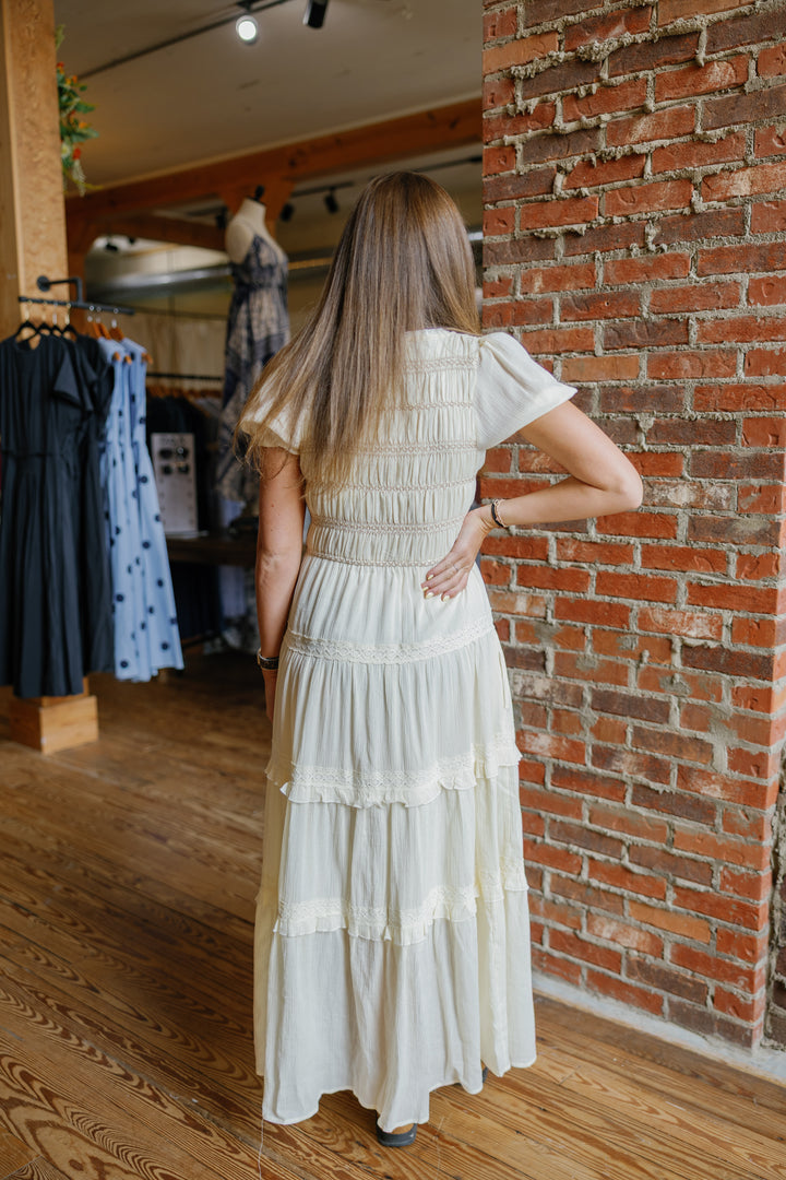 Sadie Midi Dress - Lemon Water