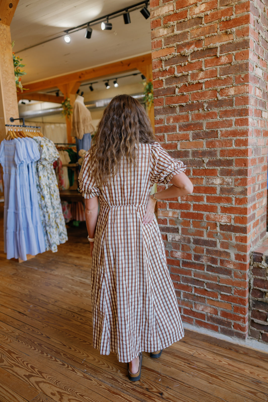 Chrisse Midi Dress - Brown