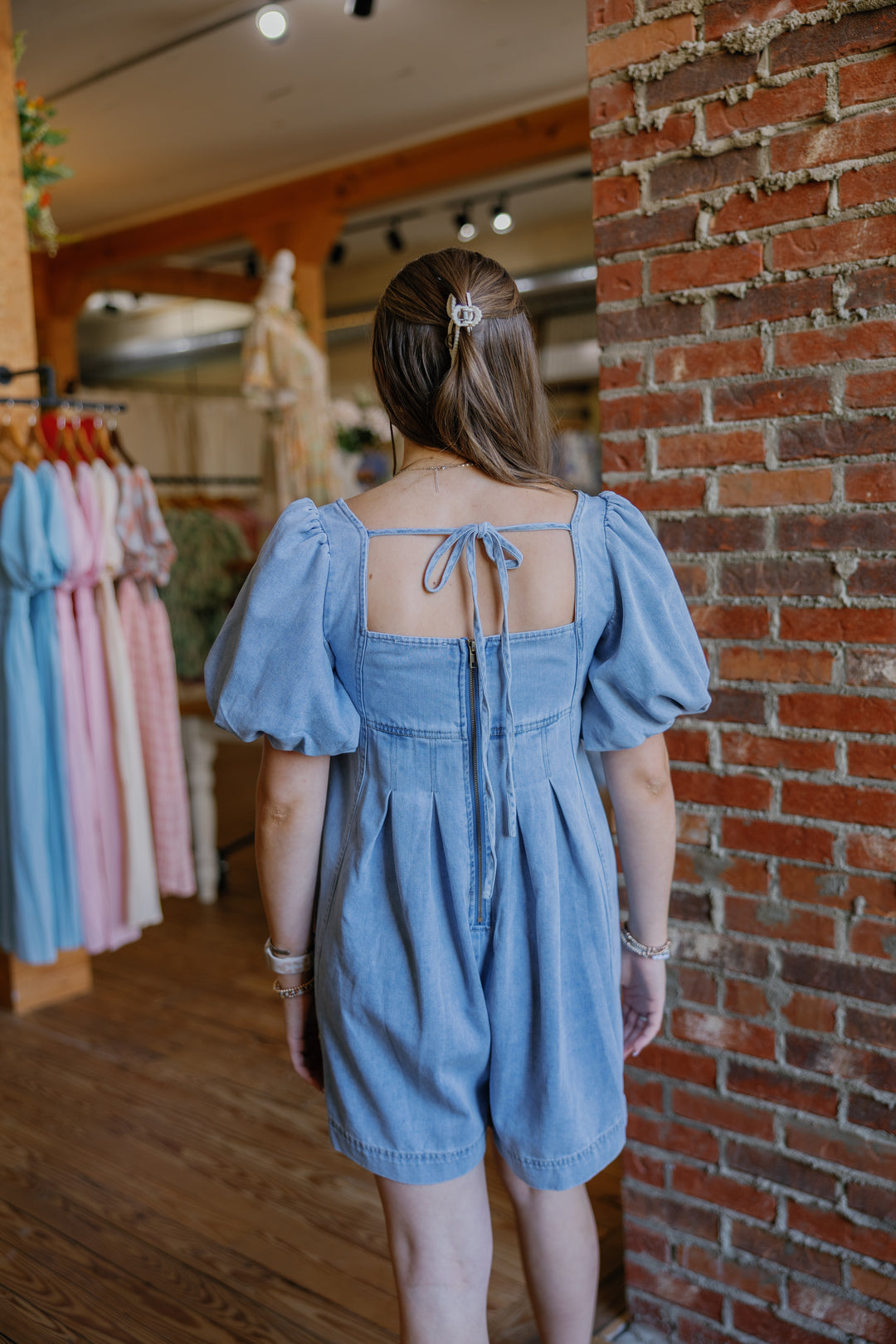 Rachel Denim Romper