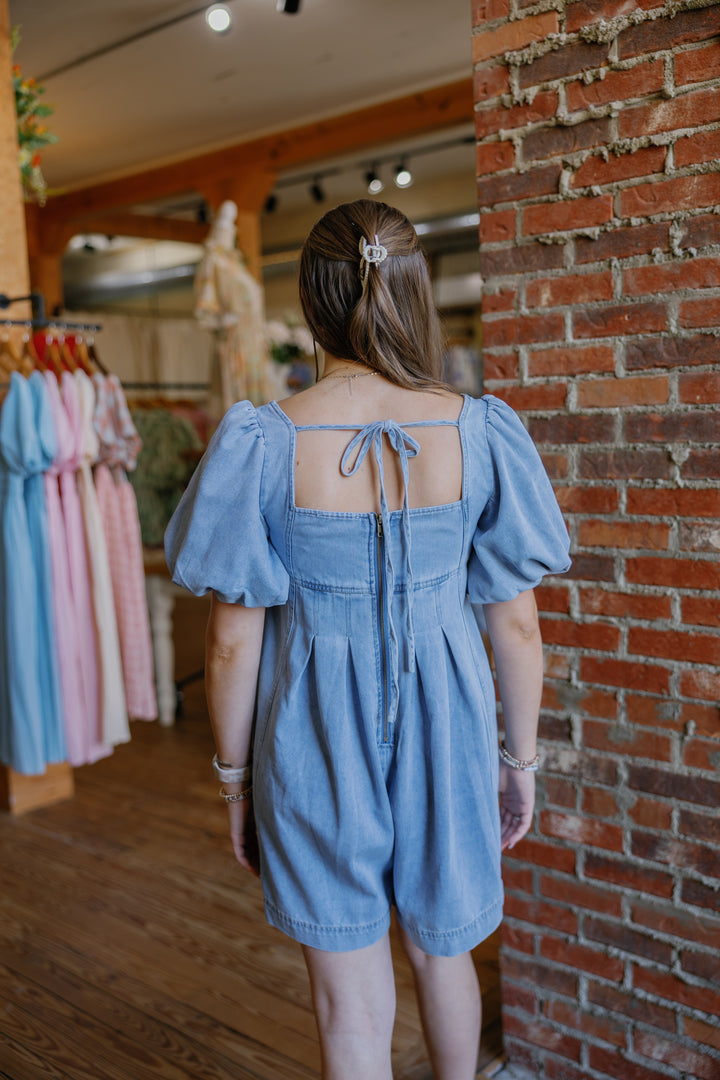 Rachel Denim Romper