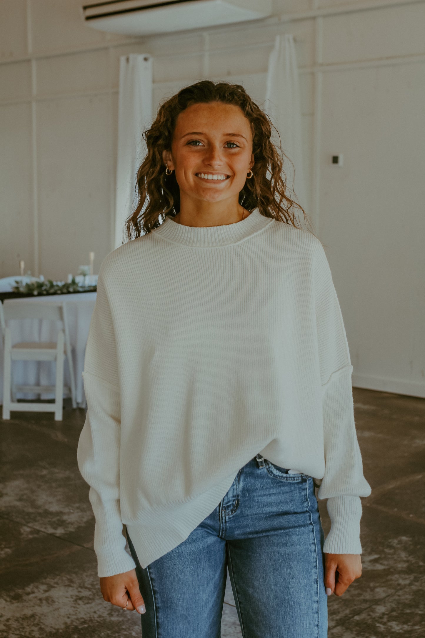 Oh So Lovely Oversized Sweater - White