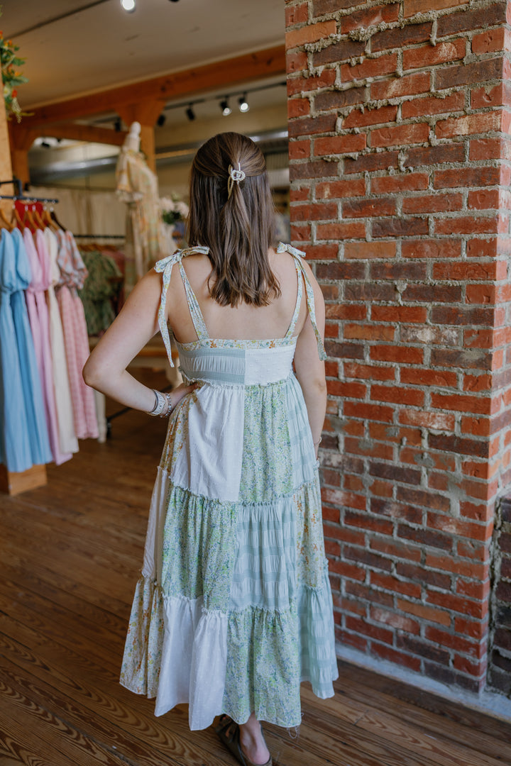 Marie Patchwork Midi Dress