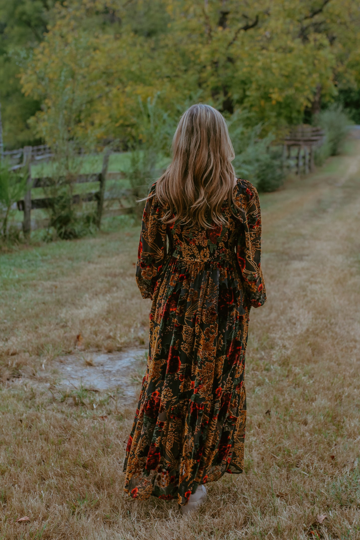 Mona Midi Dress - Rose Black Floral