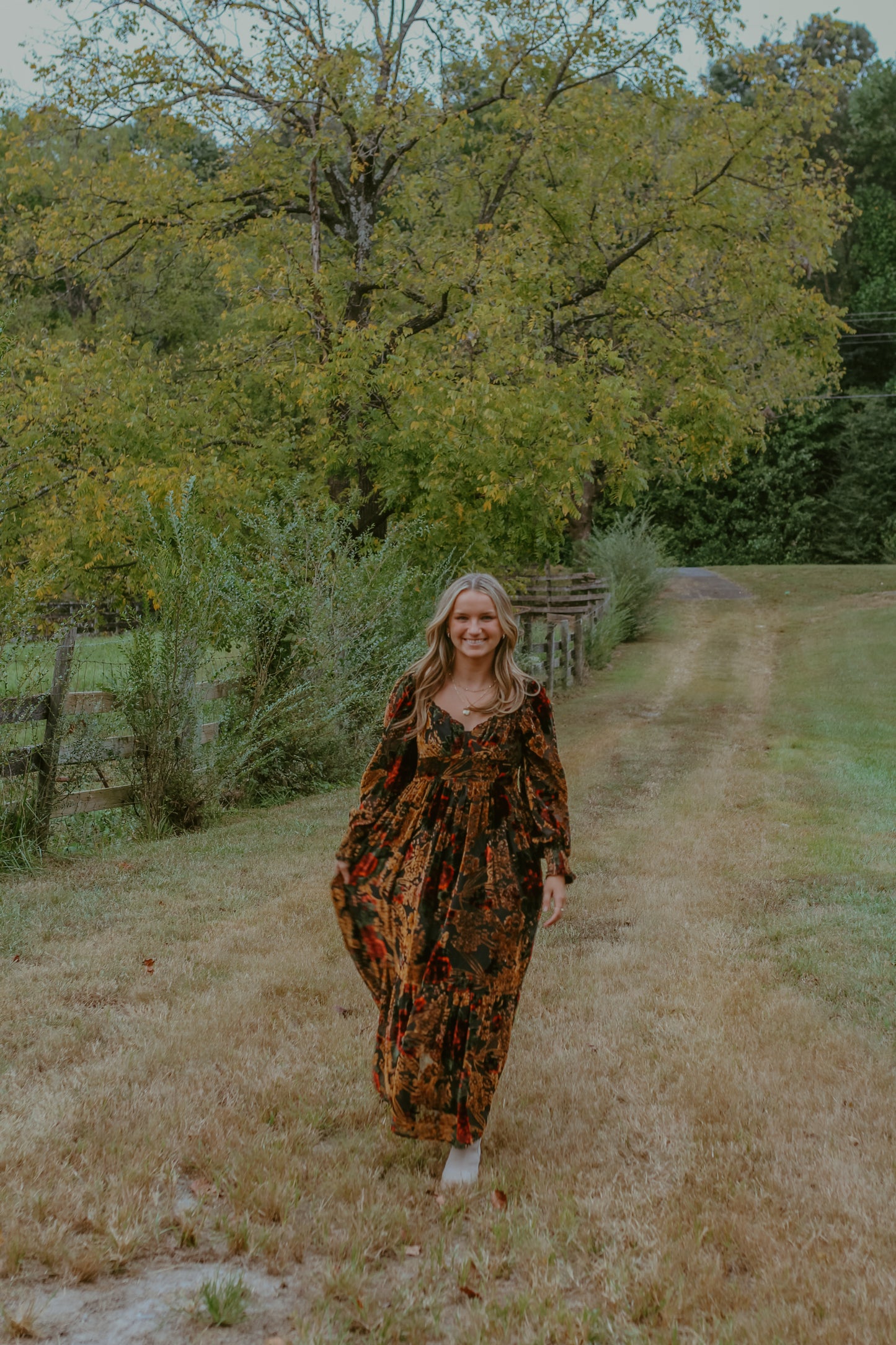 Mona Midi Dress - Rose Black Floral