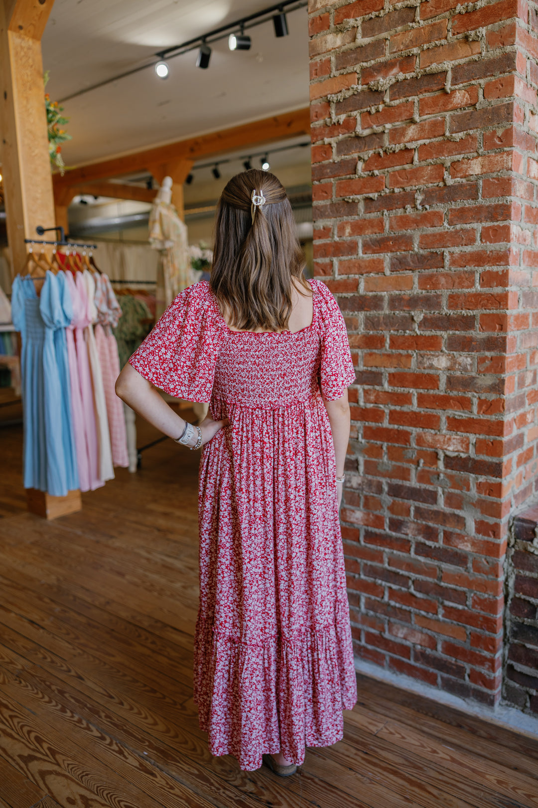 Isla Midi Dress - Red