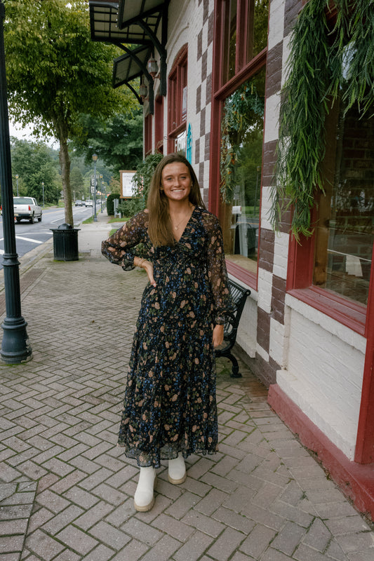 Rebecca Midi Dress - Midnight Floral