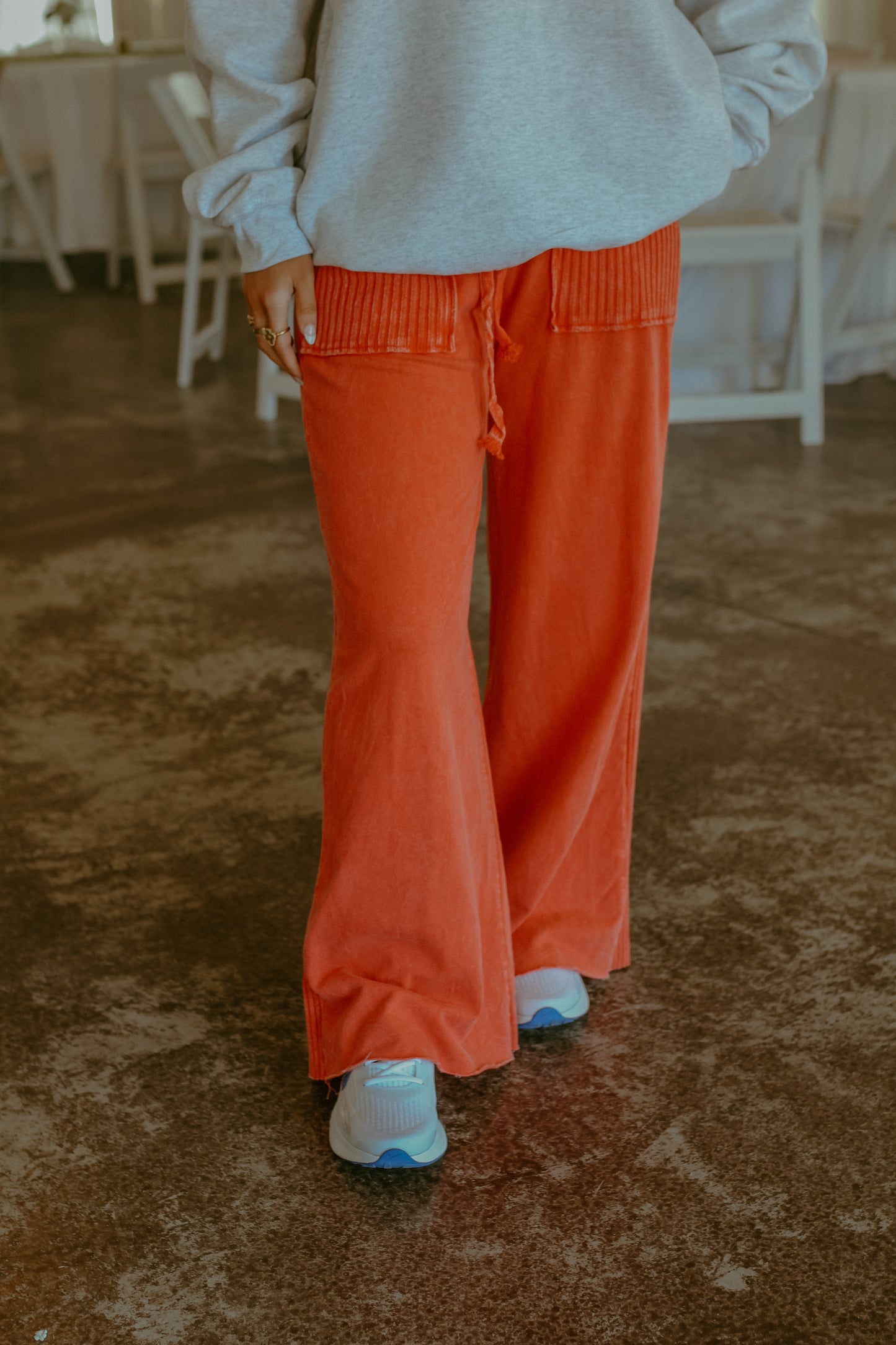 Maddie Mineral Wash Pants - Red