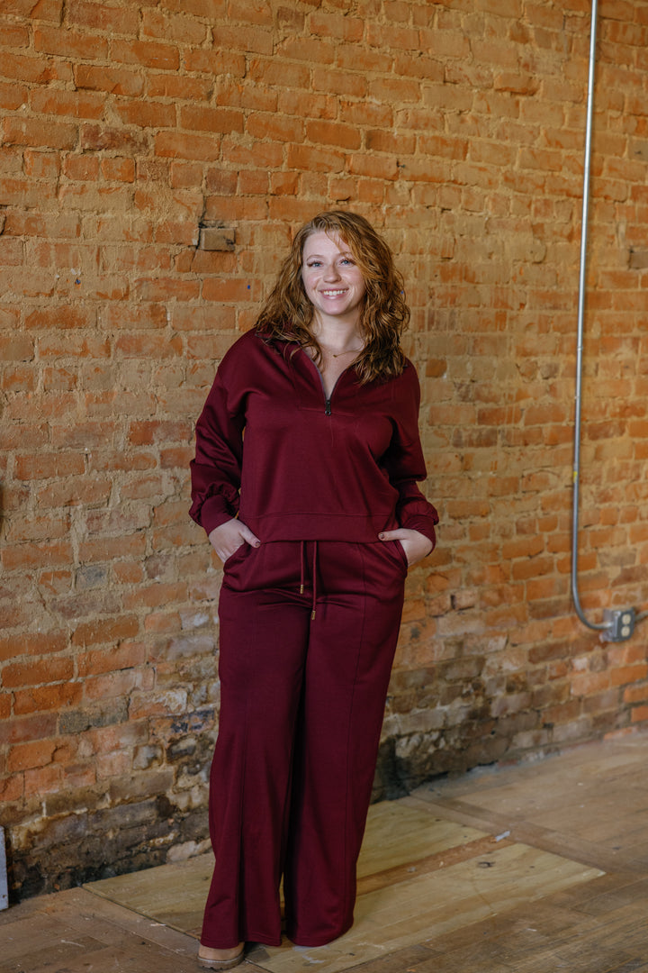 Jacie Pullover Top - Wine