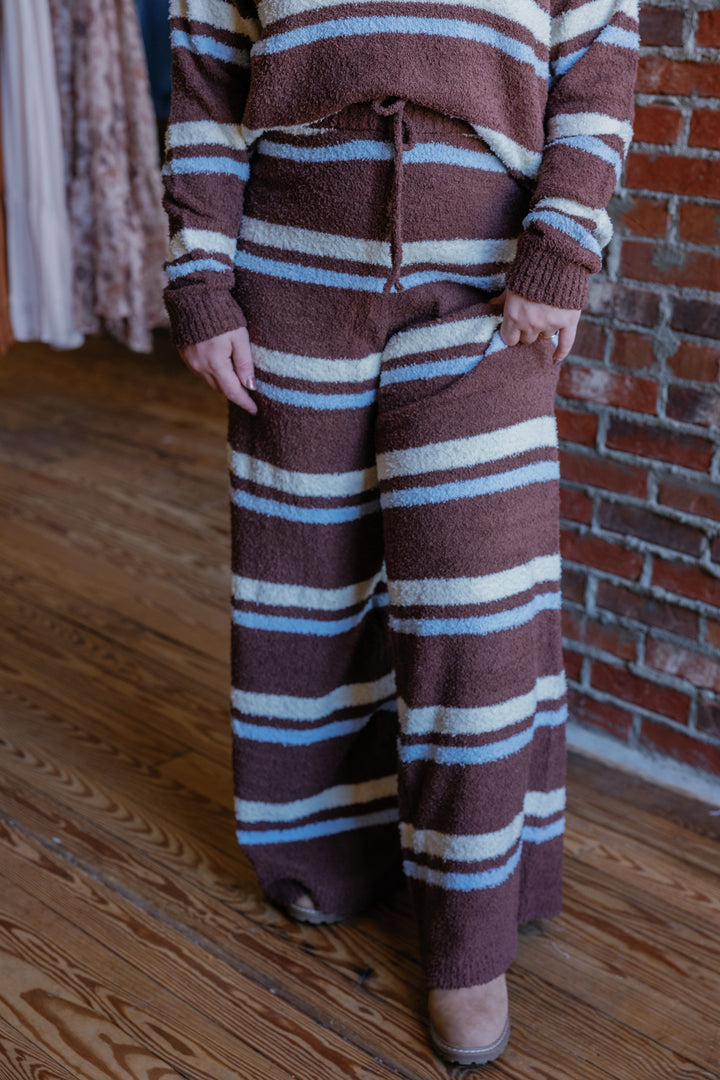 Cozy Striped Wide Leg Pants