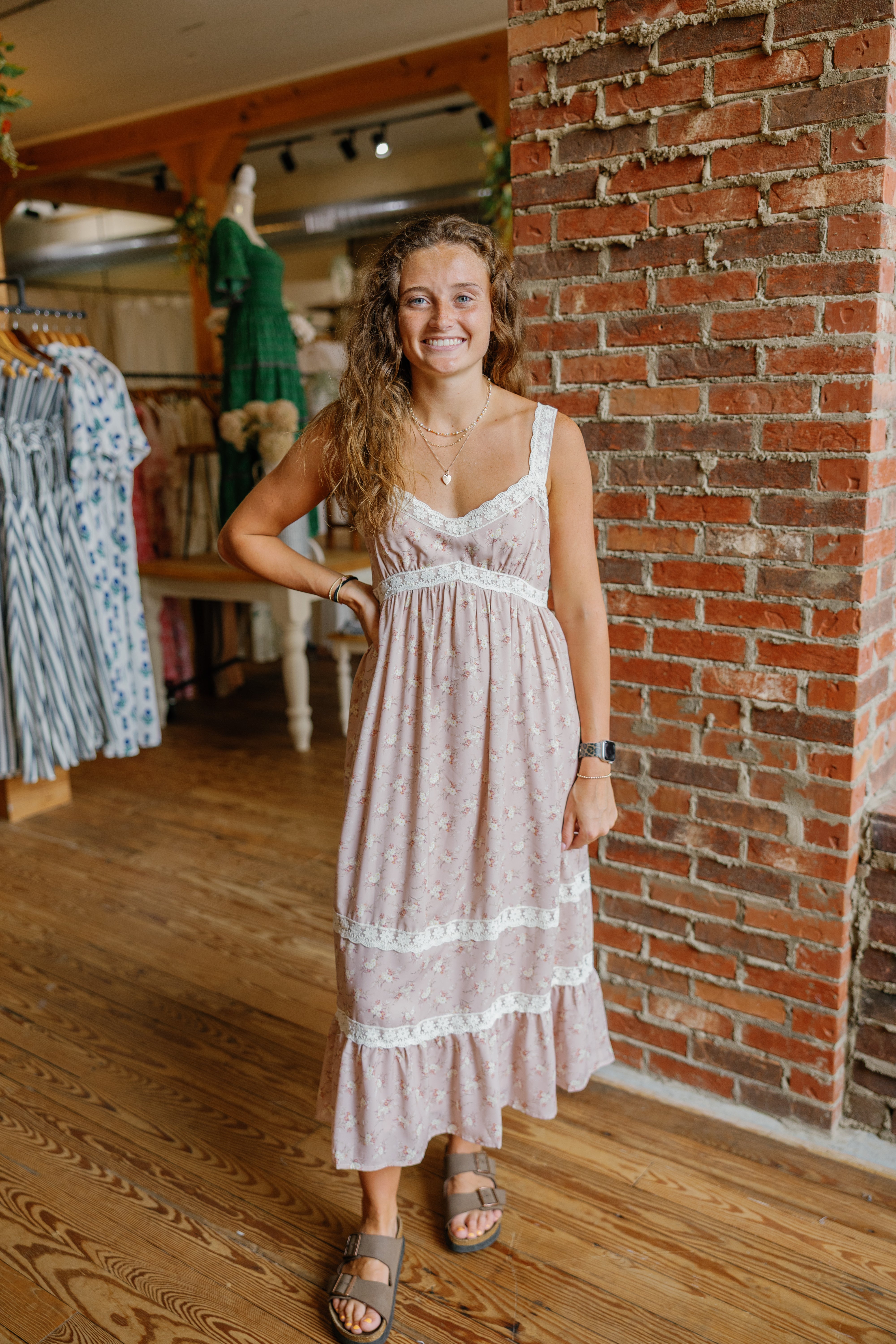 Mia Midi Dress - Pink – Rustic Roots Boutique