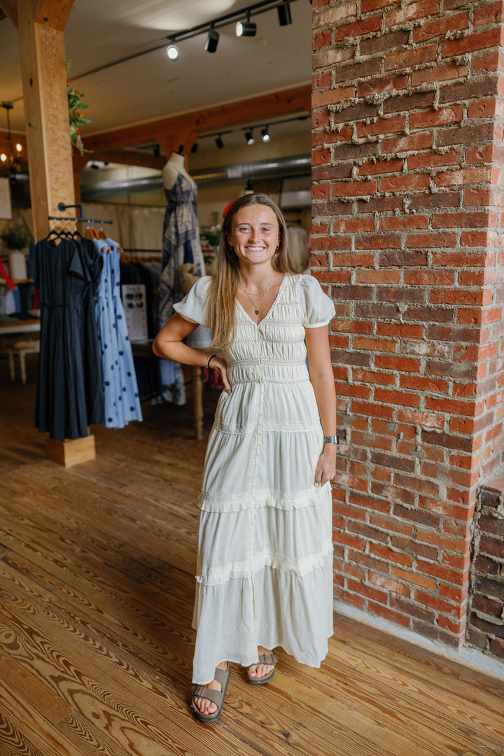 Sadie Midi Dress - Lemon Water