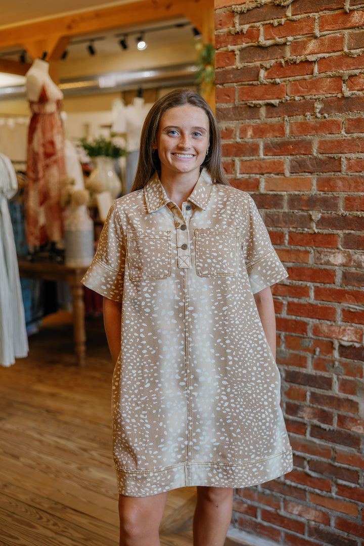 Deer Print Mini Dress