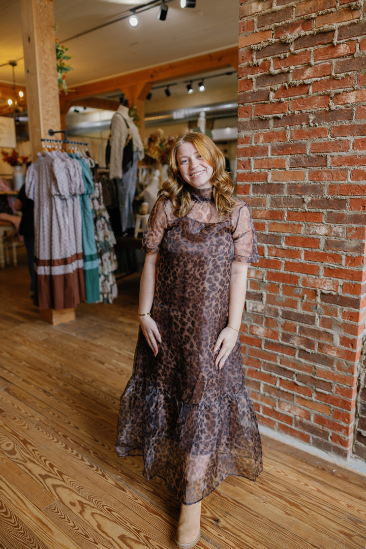 Lina Midi Dress - Leopard