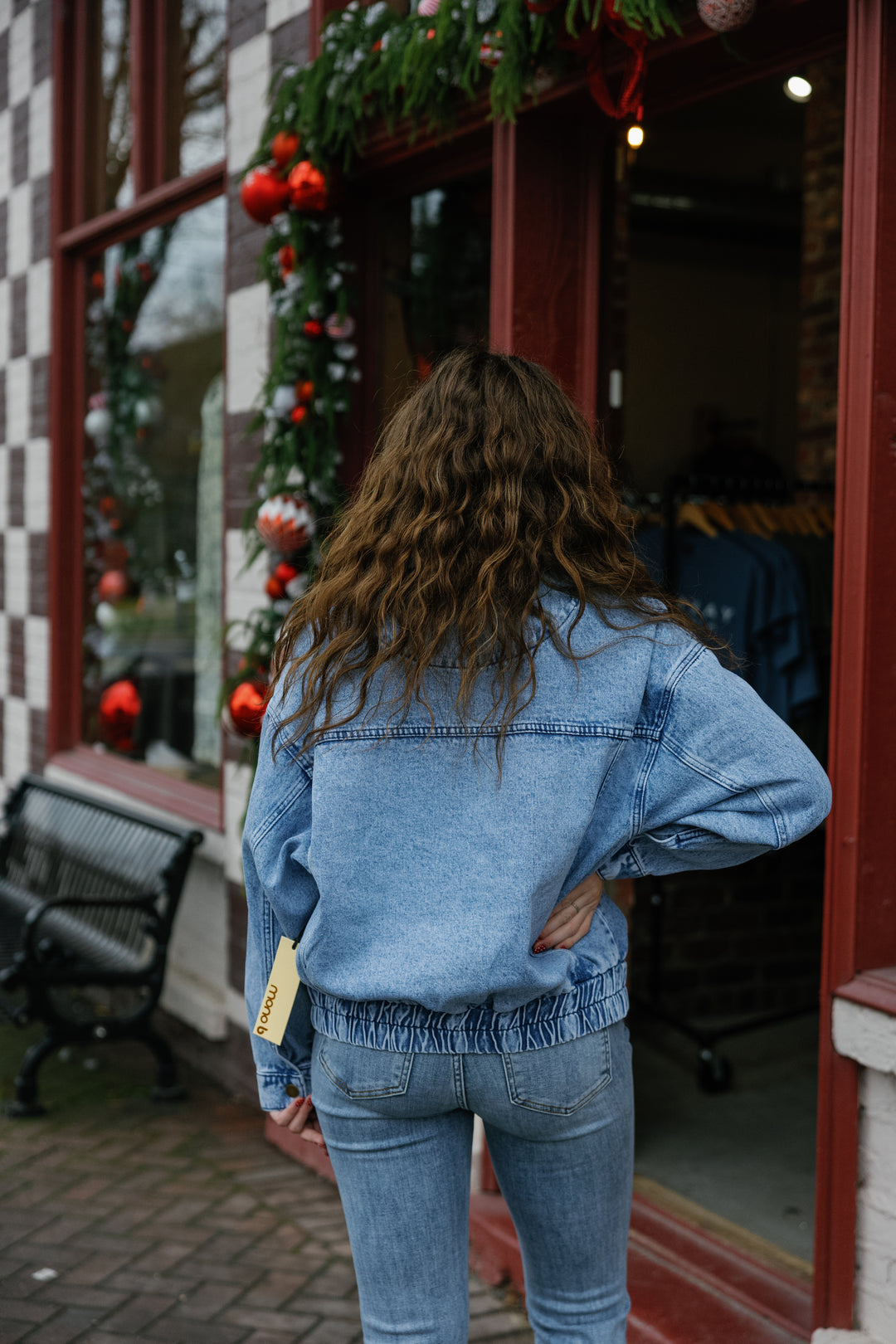 Sherpa Collar Oversized Denim Jacket - Medium Denim