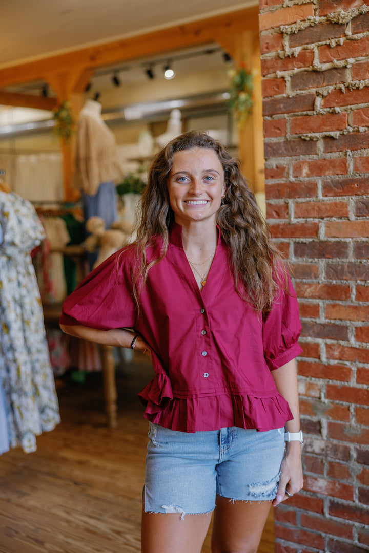 Keelie Top - Burgundy