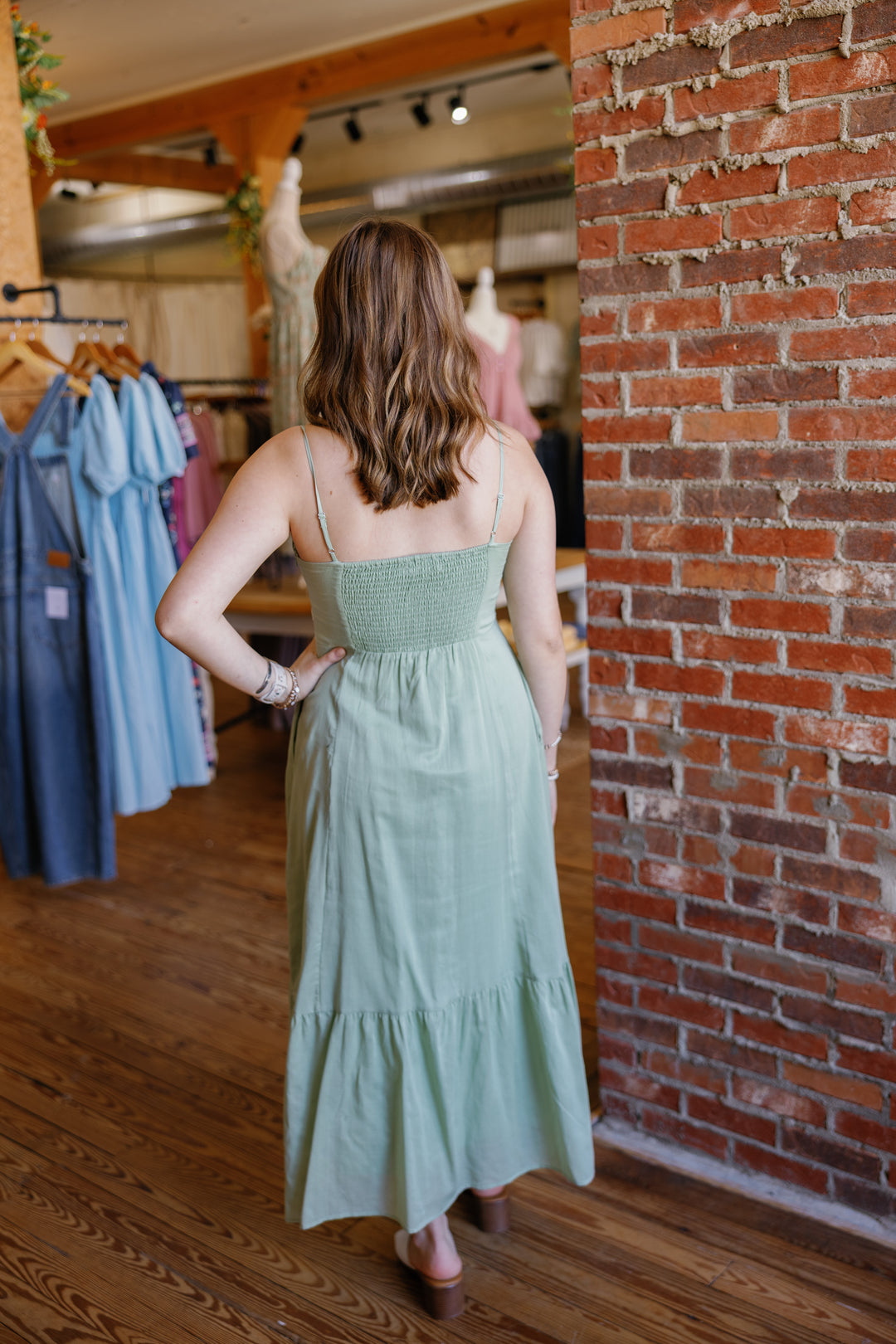 Macie Midi Dress - Moss