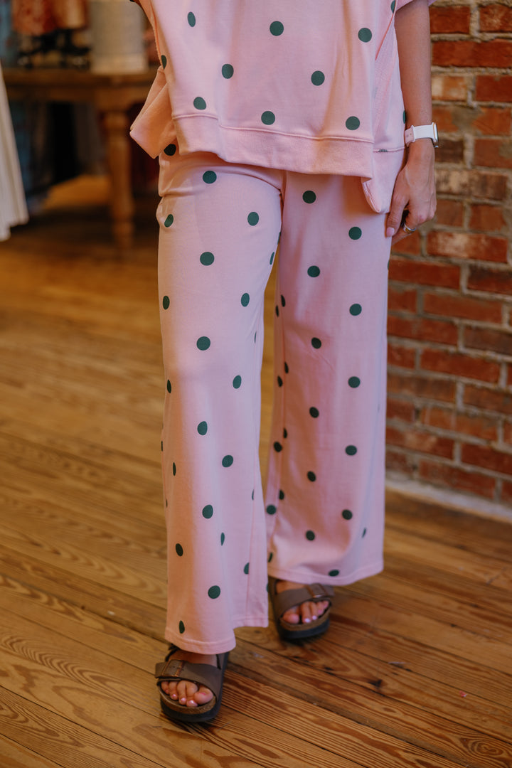 Perfect Polka Dot Set (Pants Only) - Pink/Green