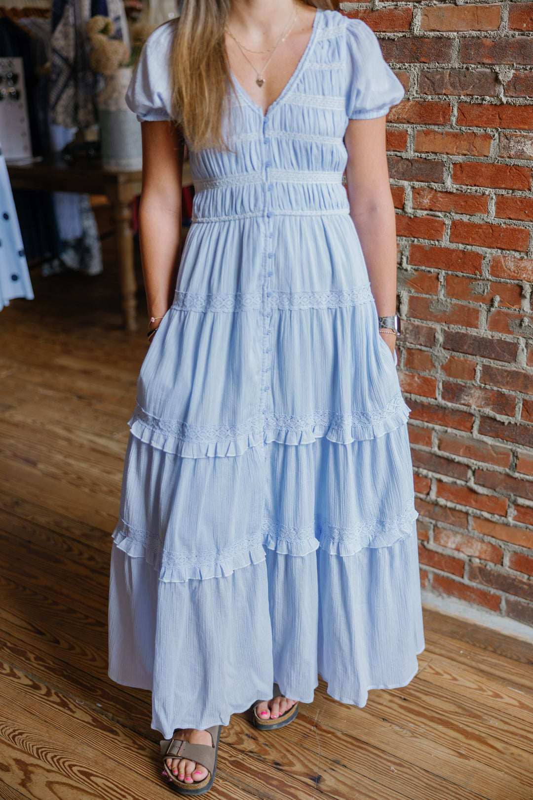 Sadie Midi Dress - Blue