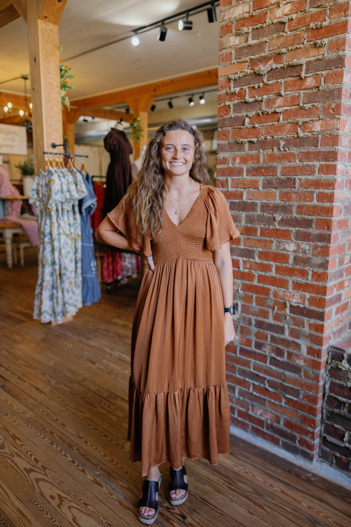 Sierra Midi Dress - Sepia