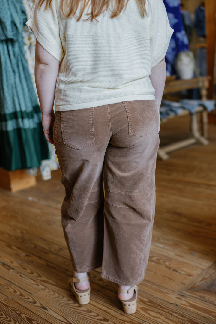 Harper Barrel Pants - Mocha