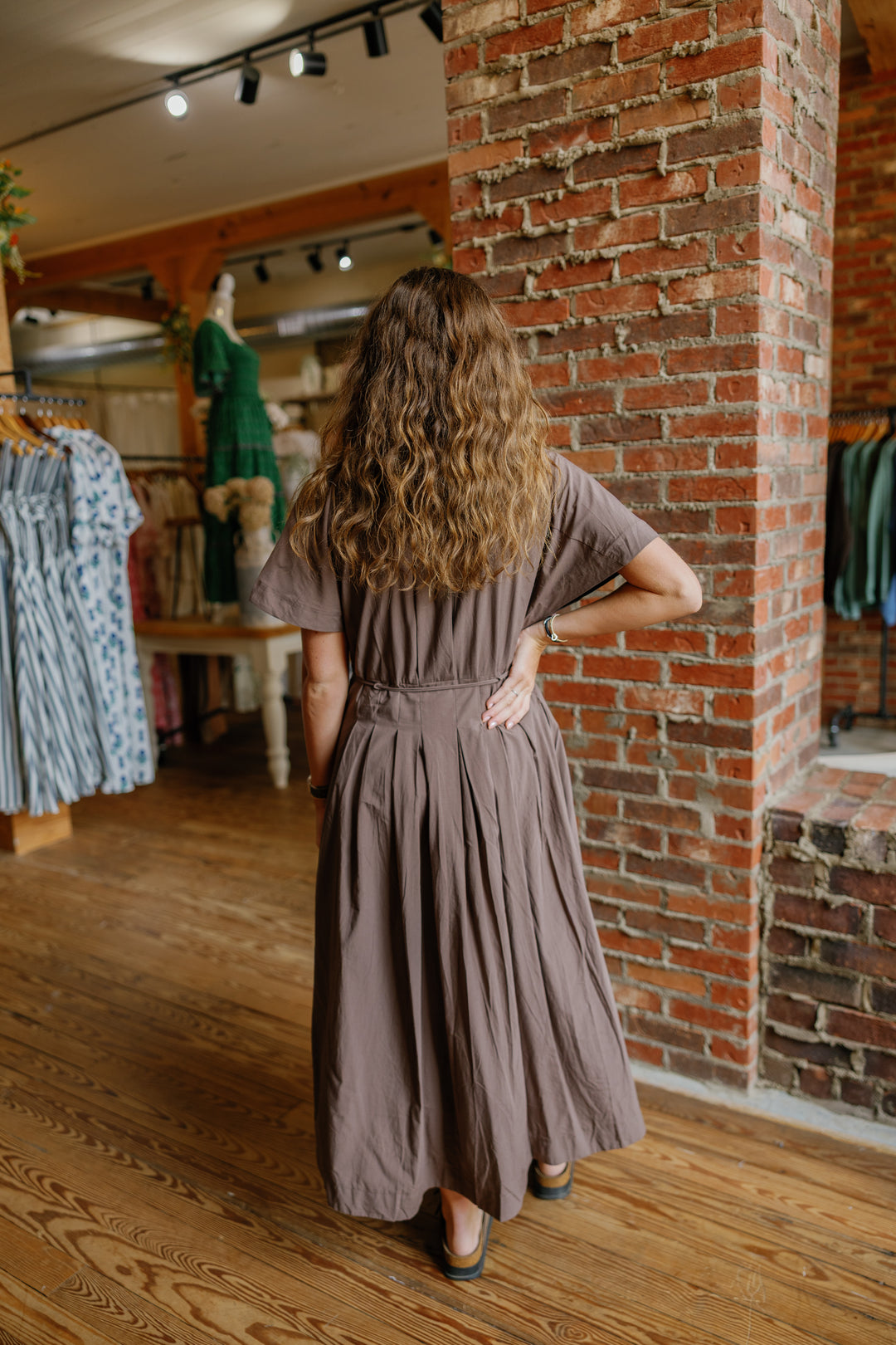 Carly Midi Dress - Chocolate
