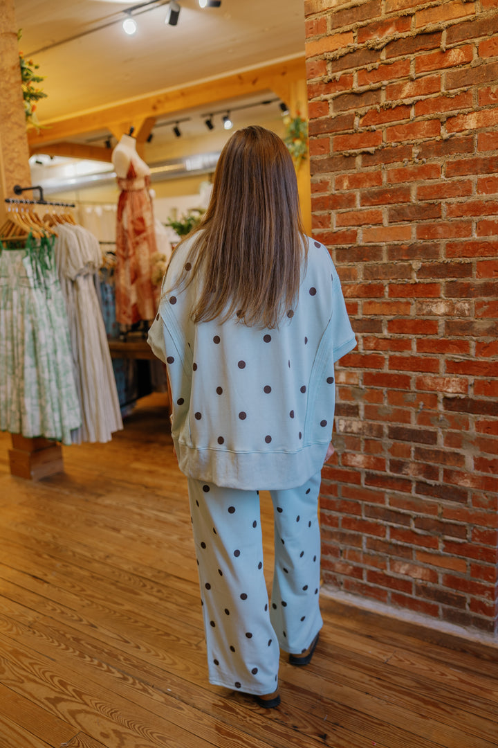 Perfect Polka Dot Set (Pants Only) - Mint/Brown