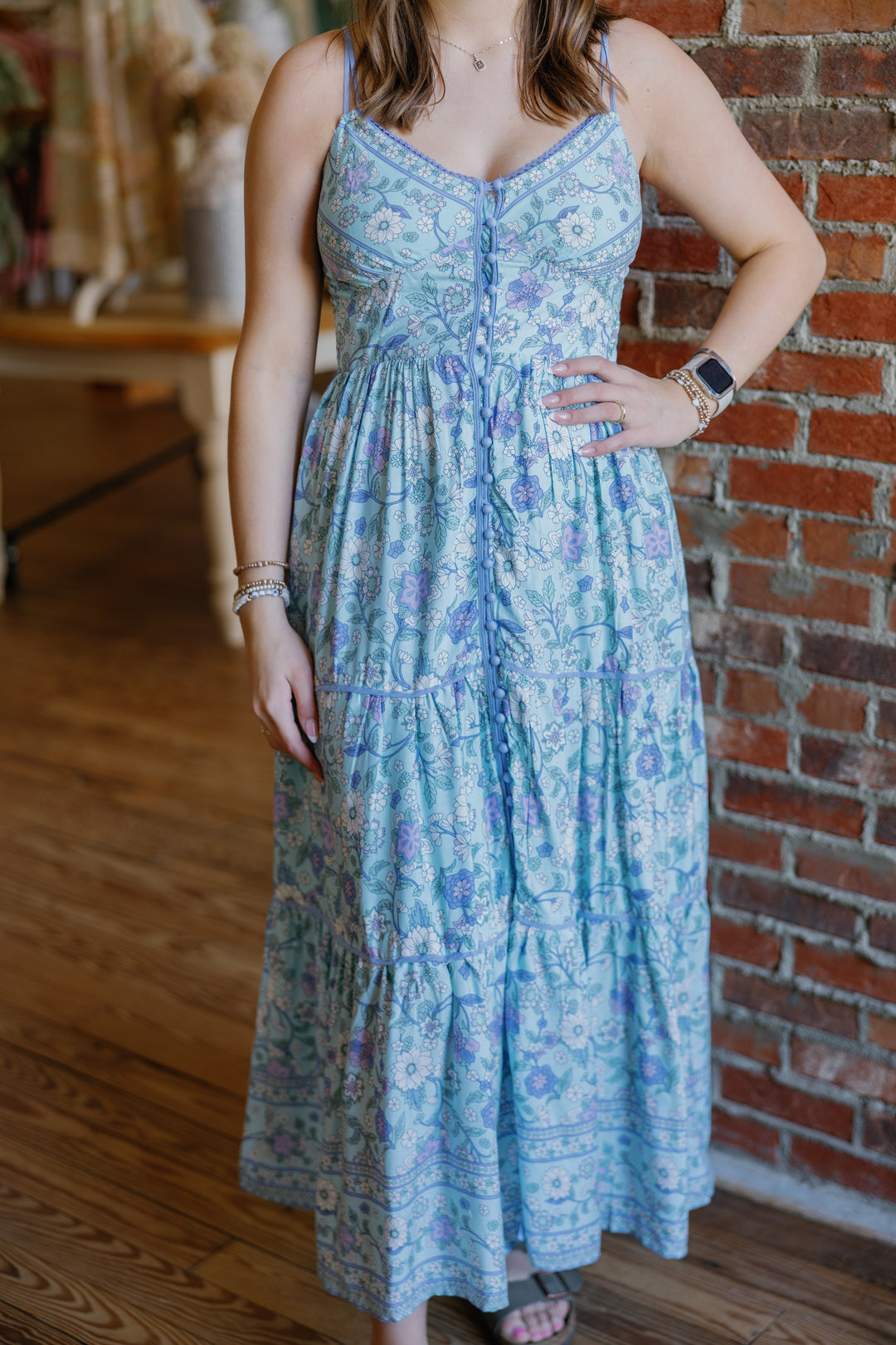 Maggie Midi Dress - Blue