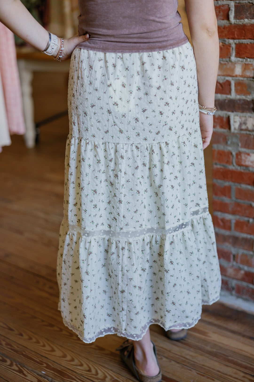 Nelly Midi Skirt - Brown