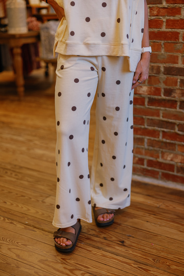Perfect Polka Dot Set (Top Only) - Ivory/Brown