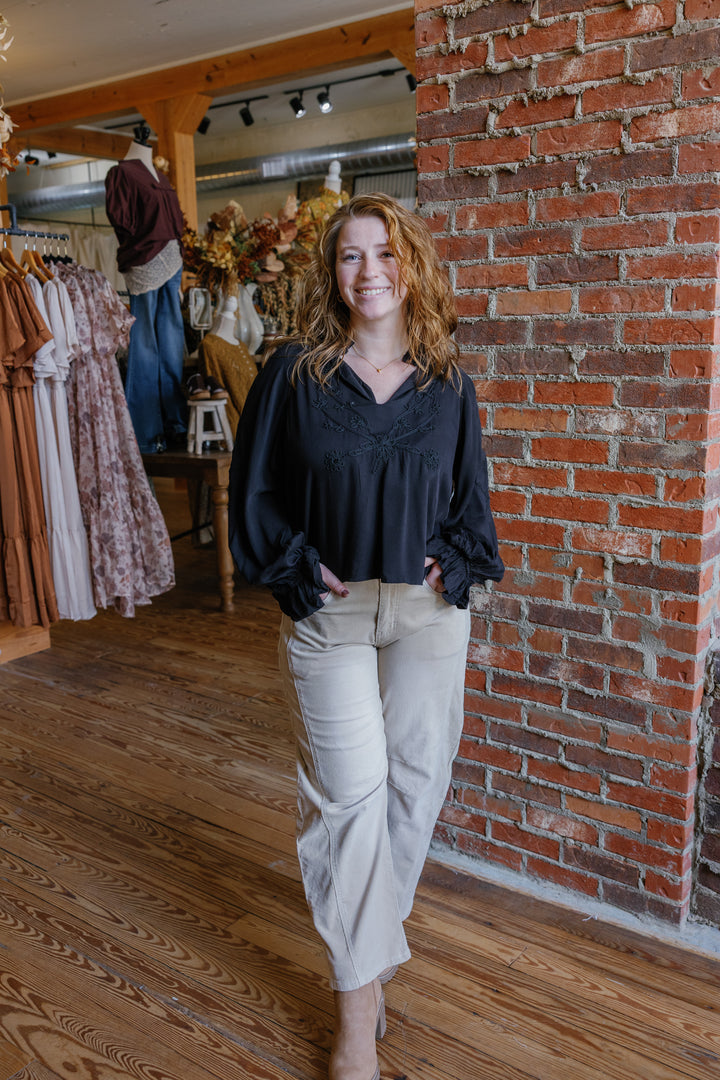 Dylan Barrel Corduroy Pants - Khaki