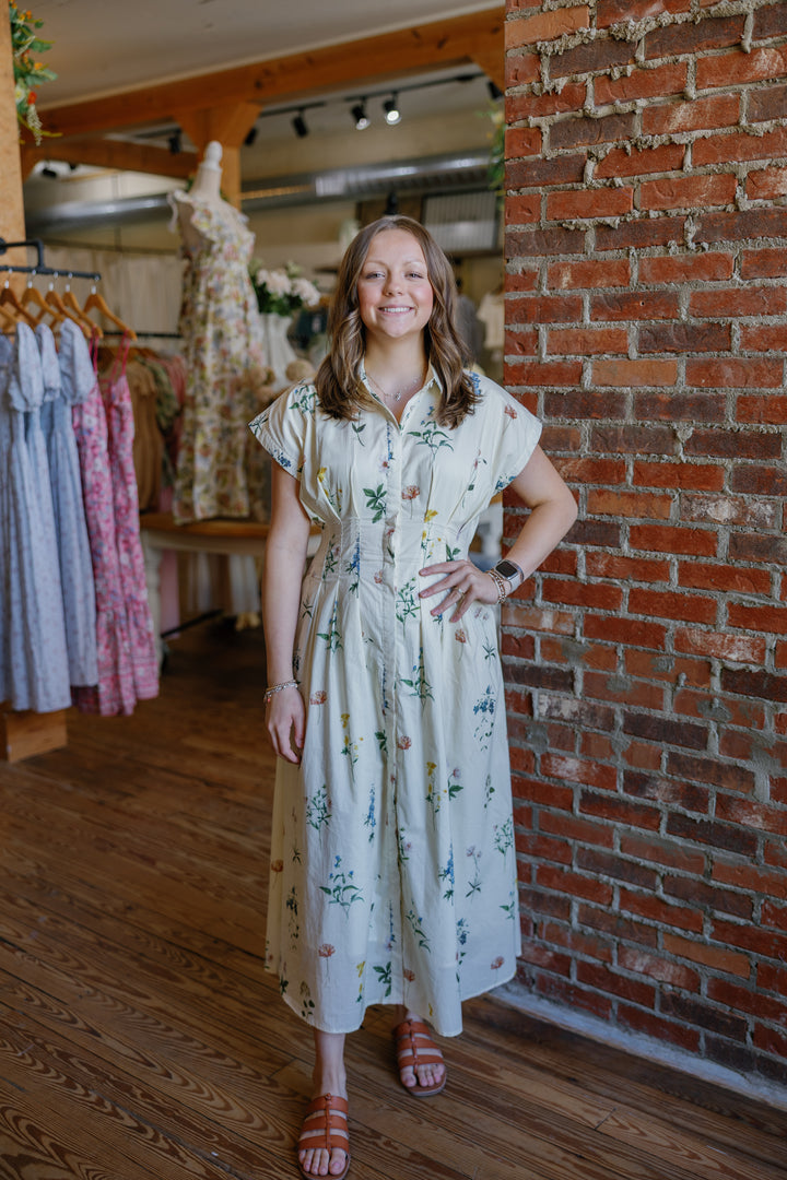 Katy Midi Dress - Cream