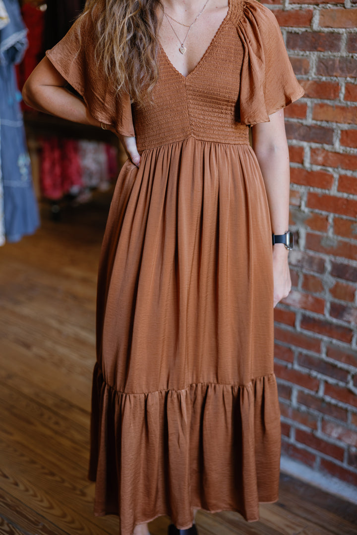 Sierra Midi Dress - Sepia