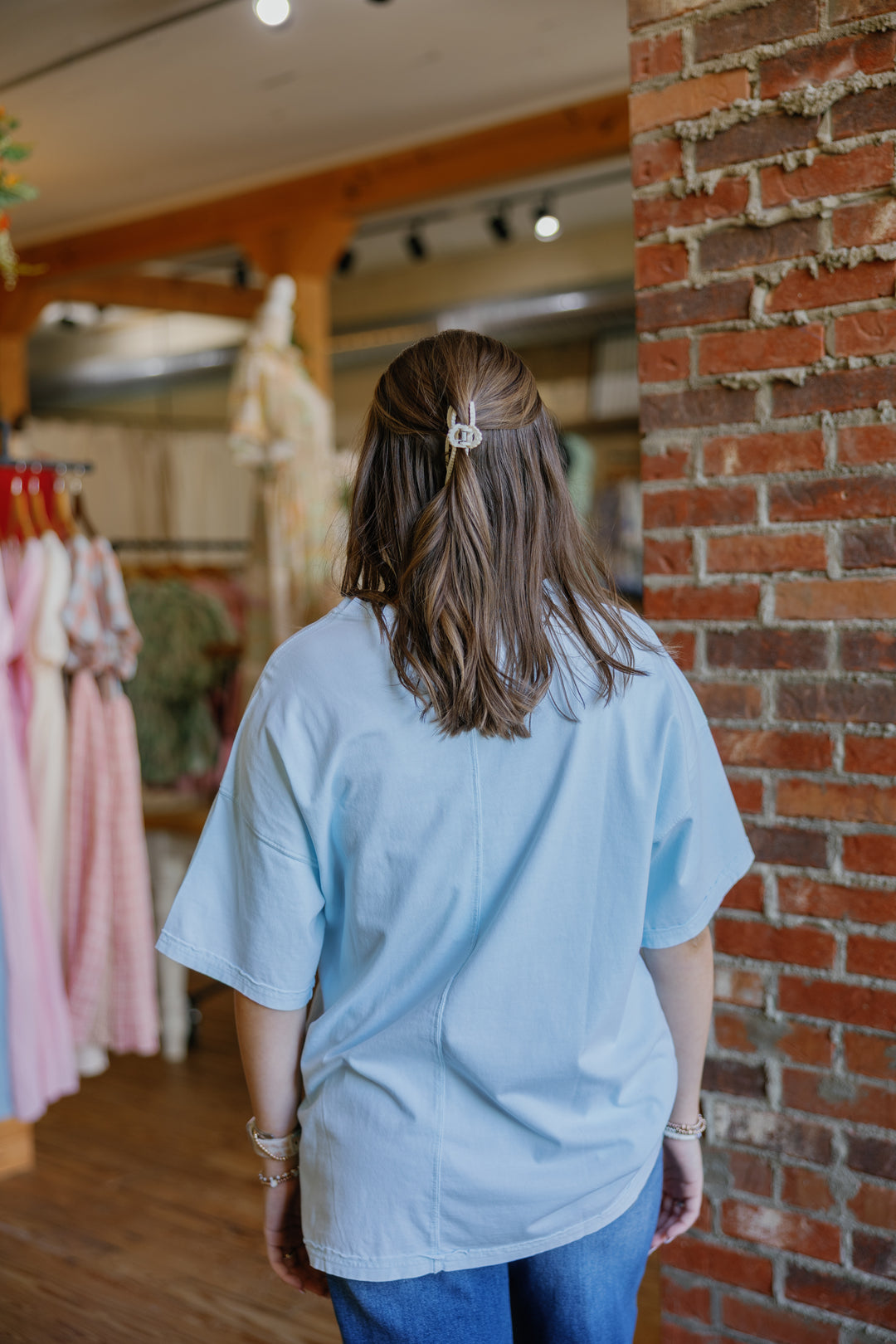 Millie Pocket Tee - Blue