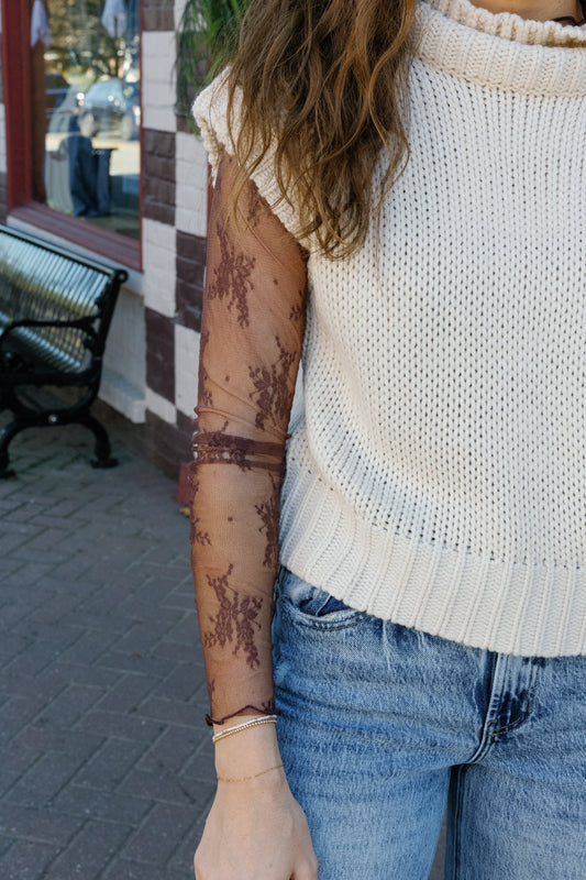 Braylee Lace Top - Mocha