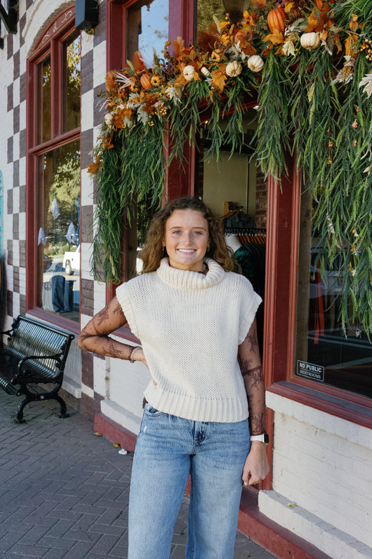 Gracie Sweater Top - Ecru
