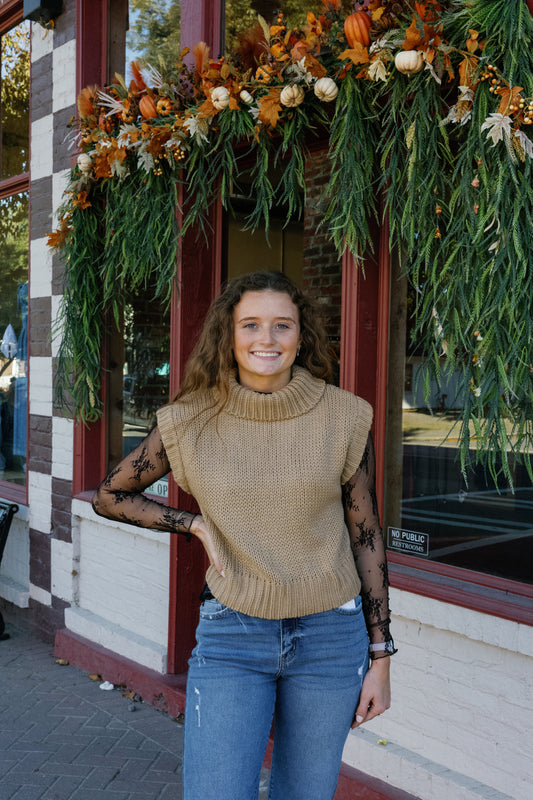 Gracie Sweater Top - Tan
